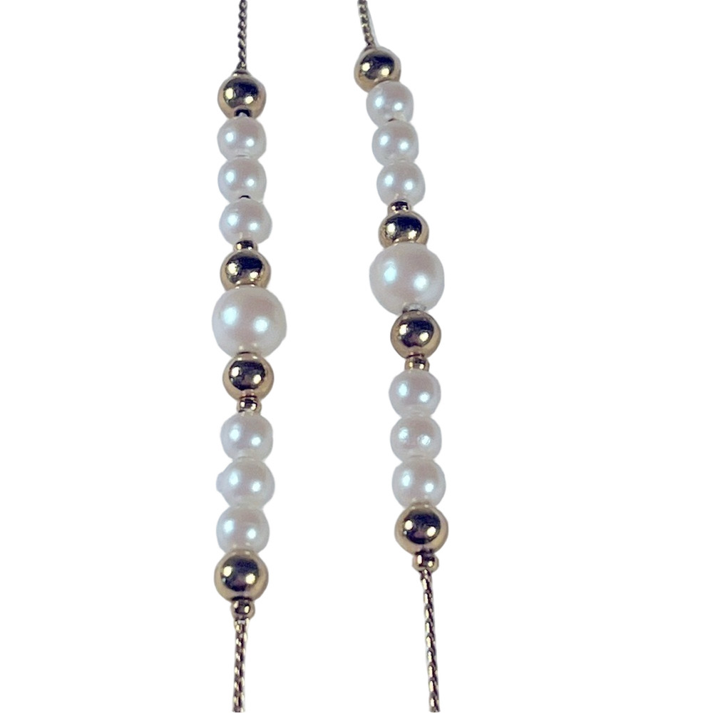 1980 Costume Retro Gold Tone Faux Pearl necklace 18”
